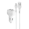 АВТОМОБІЛЬНИЙ ЗАРЯДНИЙ ПРИСТРІЙ 4IN1 HOCO Z36 LEADER 2USB, 2,4A + CABLE MICRO, ЧОРНИЙ