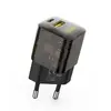 МЕРЕЖЕВИЙ ЗАРЯДНИЙ ПРИСТРІЙ XO CE05 (EU) PD30W, QC3.0, 18W FAST CHARGER КОРИЧНЕВИЙ