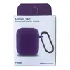 ЧОХОЛ ДЛЯ AIRPODS 1, 2 SILICON SLIM (+ КАРАБИН) NEW BOX ПУРПУРОВИЙ