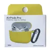 ЧОХОЛ ДЛЯ AIRPODS PRO SILICONE SLIM (+ КАРАБИН) NEW BOX ЖОВТИЙ