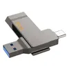 ФЛЕШ-НАКОПИЧУВАЧ USB-A, C HOCO UD15 CLEVER USB3.2 TYPE-C 32GB, СІРИЙ