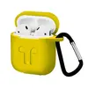 MR4_41092 Чохол для airpods силіконовий logo 2in1 (+ карабин) (тех. пак) жовтий 