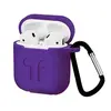 MR4_50018 Чохол для airpods силіконовий logo 2in1 (+ карабин) (тех. пак) пурпуровий 