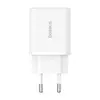 МЕРЕЖЕВИЙ ЗАРЯДНИЙ ПРИСТРІЙ BASEUS CUBE FAST CHARGER C+U 30W EU CLUSTER, БІЛИЙ P10111404213-00