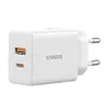 МЕРЕЖЕВИЙ ЗАРЯДНИЙ ПРИСТРІЙ BASEUS CUBE FAST CHARGER C+U 30W EU CLUSTER, БІЛИЙ P10111404213-00