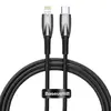КАБЕЛЬ PD BASEUS GLIMMER SERIES FAST CHARGING DATA CABLE TYPE-C TO LIGHTNING 20W 1M, ЧОРНИЙ CADH000001