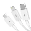 КАБЕЛЬ 3IN1 BASEUS SUPERIOR SERIES FAST CHARGING DATA CABLE USB-A TO (LIGHTNING, MICRO, TYPE-C) 3.5A 1M, БІЛИЙ P10320105221-00