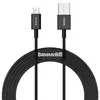 КАБЕЛЬ BASEUS SUPERIOR SERIES FAST CHARGING DATA CABLE USB-A TO LIGHTNING 2.4A 2M, ЧОРНИЙ CALYS-C01