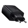 МЕРЕЖЕВИЙ ЗАРЯДНИЙ ПРИСТРІЙ BASEUS COMPACT QUICK CHARGER 2U+C 30W EU, ЧОРНИЙ CCXJ-E01