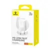 МЕРЕЖЕВИЙ ЗАРЯДНИЙ ПРИСТРІЙ BASEUS GAN5S FAST CHARGER 1C 20W EU, БІЛИЙ P10162503213-00
