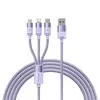 КАБЕЛЬ 3IN1 BASEUS STARSPEED 3IN1 FAST CHARGING DATA CABLE USB-A TO (LIGHTNING, MICRO, TYPE-C) 3.5A 1.2M ПУРПУРОВИЙ CAXS000005