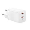 МЕРЕЖЕВИЙ ЗАРЯДНИЙ ПРИСТРІЙ BASEUS GAN5 PRO FAST CHARGER TYPE-C TO TYPE-C 40W EU, БІЛИЙ CCGP180102