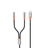 АДАПТЕР XO NB-R269B COUPLE CABLE TYPE-C TO DUAL 3.5 FEMALE ADAPTER 1.2M, ЧОРНИЙ