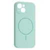 ЧОХОЛ SILICONE CASE FULL CAMERA FINE RING MAGSAFE ДЛЯ IPHONE 14 LIGHT CYAN