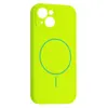 MR4_61821 Чохол silicone case full camera fine ring magsafe для iphone 14 emerald зелений 