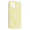 ЧОХОЛ SILICONE CASE FULL CAMERA FINE RING MAGSAFE ДЛЯ IPHONE 15 CUSTARD