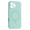 ЧОХОЛ SILICONE CASE FULL CAMERA FINE RING MAGSAFE ДЛЯ IPHONE 16 PRO MAX LIGHT CYAN