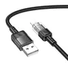КАБЕЛЬ HOCO U129 SPIRIT TRANSPARENT CHARGING DATA CABLE LIGHTNING 1.2M, ЧОРНИЙ