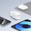 МЕРЕЖЕВИЙ ЗАРЯДНИЙ ПРИСТРІЙ BASEUS CUBE FAST CHARGER C+U 20W EU CLUSTER, БІЛИЙ P10111403213-00