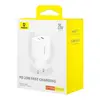 МЕРЕЖЕВИЙ ЗАРЯДНИЙ ПРИСТРІЙ BASEUS CUBE FAST CHARGER C+U 20W EU CLUSTER, БІЛИЙ P10111403213-00