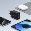 МЕРЕЖЕВИЙ ЗАРЯДНИЙ ПРИСТРІЙ BASEUS CUBE FAST CHARGER 2U+C 30W EU CLUSTER, ЧОРНИЙ P10111402113-00