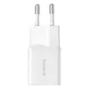 МЕРЕЖЕВИЙ ЗАРЯДНИЙ ПРИСТРІЙ BASEUS GAN5 FAST CHARGER (MINI) 1C 25W EU, БІЛИЙ P10110909213-00