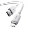 КАБЕЛЬ BASEUS SILKY SERIES USB-A TO LIGHTNING 2.4A 2M, БІЛИЙ P10377702213-01
