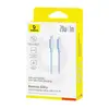 КАБЕЛЬ PD BASEUS SILKY SERIES TYPE-C TO LIGHTNING 20W 1M СИНІЙ P10377700313-00