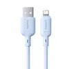 КАБЕЛЬ BASEUS SILKY SERIES USB-A TO LIGHTNING 2.4A 1M СИНІЙ P10377702313-00