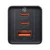 МЕРЕЖЕВИЙ ЗАРЯДНИЙ ПРИСТРІЙ BASEUS GAN5 PRO FAST CHARGER 2C+U 65W EU CABLE TYPE-C TO TYPE-C 1M, ЧОРНИЙ CCGP120201