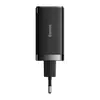 МЕРЕЖЕВИЙ ЗАРЯДНИЙ ПРИСТРІЙ BASEUS GAN5 PRO FAST CHARGER 2C+U 65W EU CABLE TYPE-C TO TYPE-C 1M, ЧОРНИЙ CCGP120201