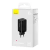МЕРЕЖЕВИЙ ЗАРЯДНИЙ ПРИСТРІЙ BASEUS GAN5 PRO FAST CHARGER 2C+U 65W EU CABLE TYPE-C TO TYPE-C 1M, ЧОРНИЙ CCGP120201