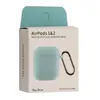 ЧОХОЛ ДЛЯ AIRPODS 1, 2 SILICON SLIM (+ КАРАБИН) NEW BOX SKY СИНІЙ