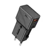МЕРЕЖЕВИЙ ЗАРЯДНИЙ ПРИСТРІЙ HOCO AC24 MINI PD25W+QC3.0 UNIVERSAL TRAVEL CHARGER, ЧОРНИЙ