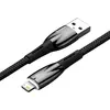 КАБЕЛЬ BASEUS GLIMMER SERIES FAST CHARGING DATA CABLE USB-A TO LIGHTNING 2.4A 2M, ЧОРНИЙ CADH000301