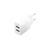 МЕРЕЖЕВИЙ ЗАРЯДНИЙ ПРИСТРІЙ XO L109 (EU) DUAL USB-A 2.4A CHARGER WITH TYPE-C CABLE, БІЛИЙ