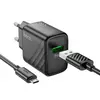 МЕРЕЖЕВИЙ ЗАРЯДНИЙ ПРИСТРІЙ HOCO CS21A RICH SINGLE PORT QC3.0 CHARGER SET (MICRO), (EU), ЧОРНИЙ