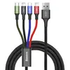 КАБЕЛЬ BASEUS FAST 4IN1 CABLE ДЛЯ LIGHTNING (2)+TYPE-C+MICRO 3.5A 1.2M, ЧОРНИЙ CA1T4-A01