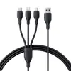 КАБЕЛЬ BASEUS ULTRA-FAST 3IN1 FAST CHARGING CABLE USB-A TO (LIGHTNING, MICRO, TYPE-C) 3.5A 0.8M, ЧОРНИЙ P10376303121-01