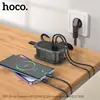 МЕРЕЖЕВИЙ ПОДОВЖУВАЧ HOCO NS7 SHARP 1 POSITION (PD20W, 1C2A) DESKTOP SOCKET (EU, GER), ЧОРНИЙ