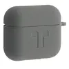 MR4_138369 Чохол для airpods 3 силіконовий 2mm logo 2in1 (+ карабин) (тех. пак) dark, сірий 