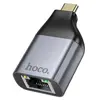ПЕРЕХІДНИК HOCO UA35 TYPE-C TO RJ45 ADAPTER METAL, СІРИЙ
