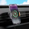 БЕЗДРОТОВИЙ АВТОМОБІЛЬНИЙ ЗАРЯДНИЙ ПРИСТРІЙ HOCO HW7 TRANSPARENT DISCOVERY EDITION WIRELESS FAST CHARGING, ЧОРНИЙ
