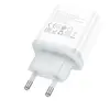МЕРЕЖЕВИЙ ЗАРЯДНИЙ ПРИСТРІЙ HOCO C105A STAGE 1TYPE-C, 1USB-A, PD20W, QC3.0, 3A, БІЛИЙ