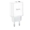 МЕРЕЖЕВИЙ ЗАРЯДНИЙ ПРИСТРІЙ HOCO C105A STAGE 1TYPE-C, 1USB-A, PD20W, QC3.0, 3A, БІЛИЙ