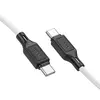 КАБЕЛЬ PD HOCO X90 COOL SILICONE CHARGING DATA CABLE PD-TO-TYPE-C 3A, PD60W, 1M, БІЛИЙ