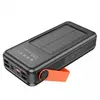 ЗОВНІШНІЙ АКУМУЛЯТОР POWER BANK HOCO DB33 PLUS RISING ІЗ СОНЯЧНОЮ ПАНЕЛЛЮ 22.5W+PD20W SUN SOLAR 30 000MAH, ЧОРНИЙ