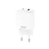 МЕРЕЖЕВИЙ ЗАРЯДНИЙ ПРИСТРІЙ XO L158 (EU) PD20W, QC18W (1USB-A+1TYPE-C) QUICK CHARGER, БІЛИЙ