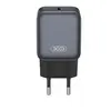 МЕРЕЖЕВИЙ ЗАРЯДНИЙ ПРИСТРІЙ XO L155 (EU) PD30W 1TYPE-C FAST CHARGER, ЧОРНИЙ