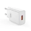 МЕРЕЖЕВИЙ ЗАРЯДНИЙ ПРИСТРІЙ XO L127 USB-A QC18W FAST CHARGING CHARGER WITH LIGHTNING CABLE, БІЛИЙ
